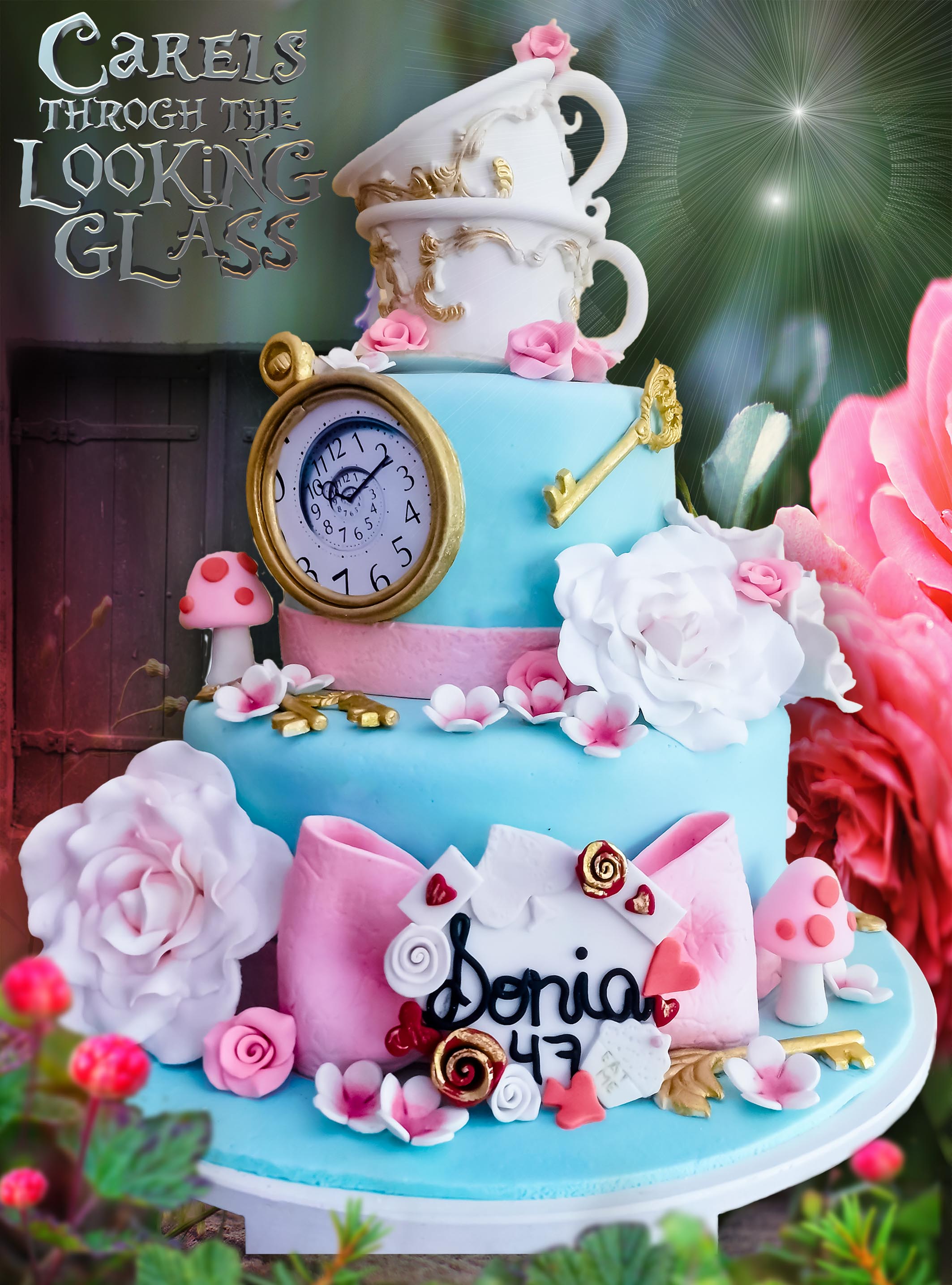 Pastel Alice in Wonderland,
Pasteles para niños,
Pasteles para fiestas infantiles,
carels